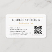 Carte De Visite Avocat code QR Burgundy Gold Professionnel (Dos)