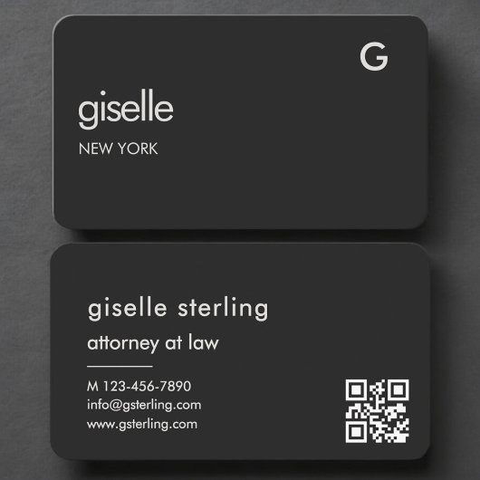 Carte de visite Avocat Code QR Noir