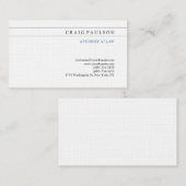 Carte De Visite Avocat-conseil noir blanc à la profession de droit (Devant / Derrière)