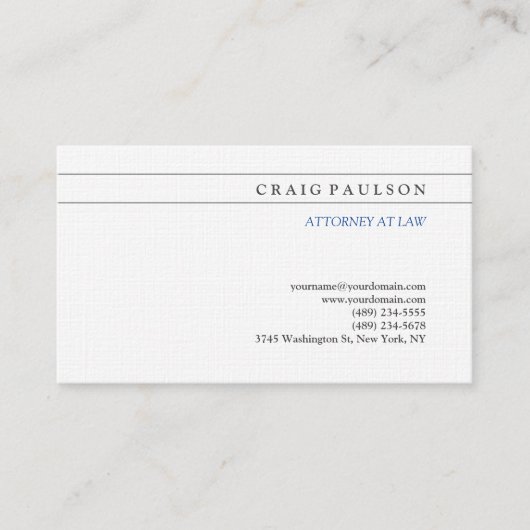 Carte De Visite Avocat-conseil noir blanc à la profession de droit (Devant)