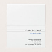 Carte De Visite Avocat-conseil noir blanc à la profession de droit (Extérieur déplié)
