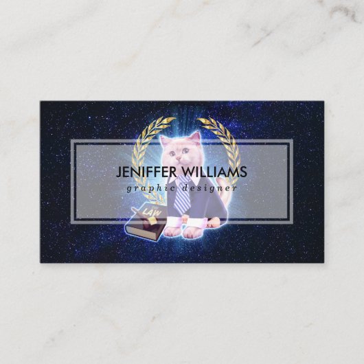 Carte De Visite Avocat de chat dans l'espace (Devant)