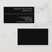 Carte De Visite Avocat de consultant de la frontière noire (Devant / Derrière)