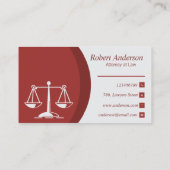 Carte De Visite Avocat de droit à la justice (Dos)