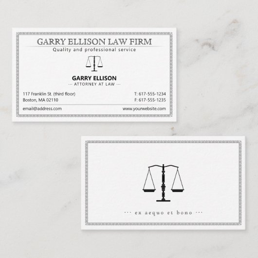 Carte De Visite Avocat de droit | Avocat (Devant / Derrière)