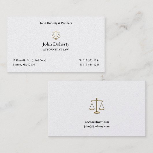 Carte De Visite Avocat de droit | Avocat (Devant / Derrière)