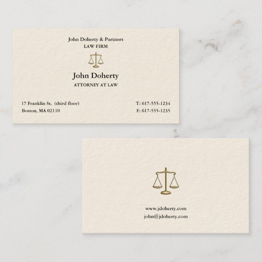 Carte De Visite Avocat de droit | Avocat (Devant / Derrière)