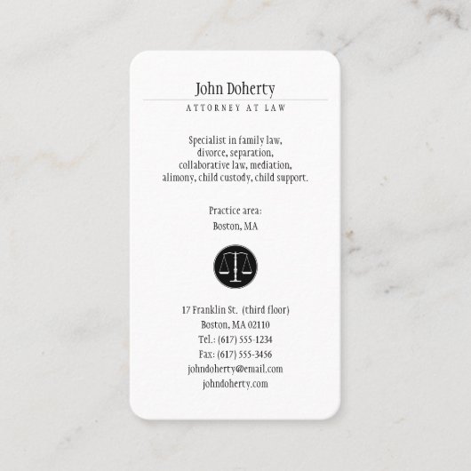 Carte De Visite Avocat de droit | Avocat (Devant)