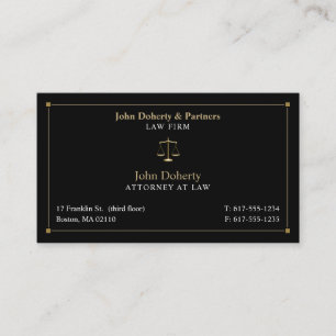 Carte De Visite Avocat de droit Avocat Black Gold