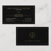 Carte De Visite Avocat de droit | Avocat Black Gold (Devant / Derrière)