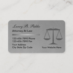 Carte De Visite Avocat de droit   Avocat Black Silver