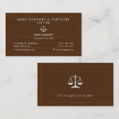 Carte De Visite Avocat de droit | Avocat Brown (Devant / Derrière)