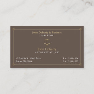 Carte De Visite Avocat de droit Avocat Brown Gold