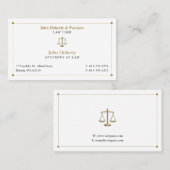Carte De Visite Avocat de droit | Avocat Gold Black (Devant / Derrière)