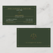 Carte De Visite Avocat de droit | Avocat Gold Green (Devant / Derrière)