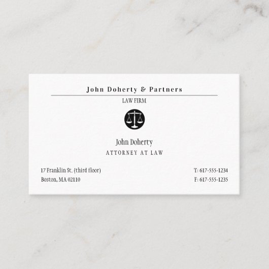 Carte De Visite Avocat de droit | Cabinet juridique (Devant)