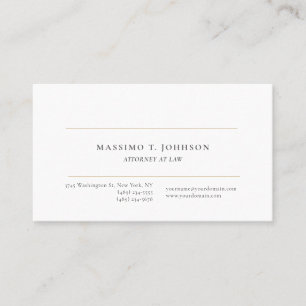 Carte De Visite Avocat de droit classique minimaliste simple