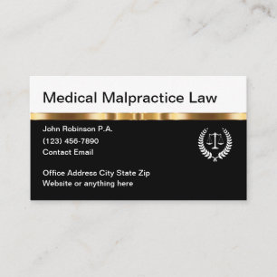 Carte De Visite Avocat de droit de faute médicale chic