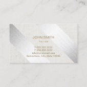 Carte De Visite Avocat de Droit Moderne Argent & Or (Dos)