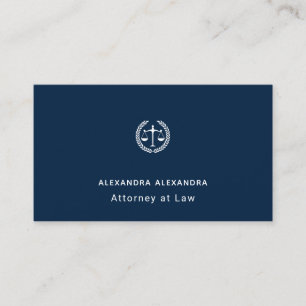Carte De Visite Avocat de droit moderne bleu marine Entreprise