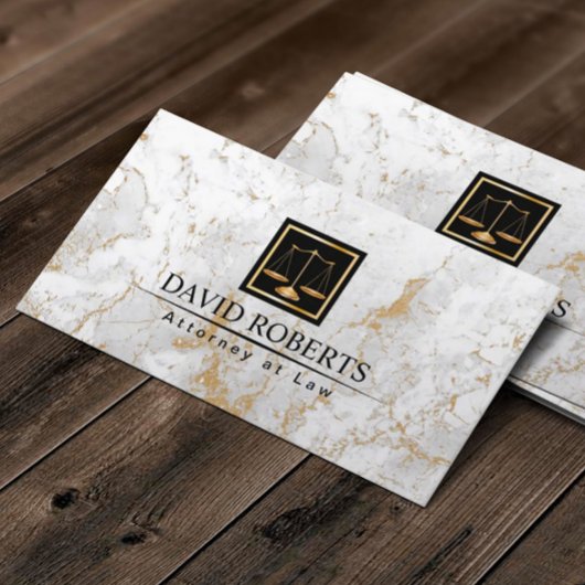 Carte De Visite Avocat de droit moderne en pierre de marbre or