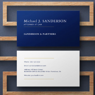 Carte De Visite Avocat de droit moderne minimal bleu marine