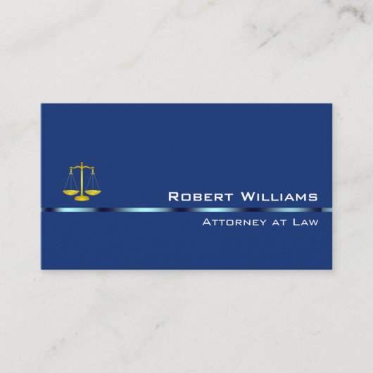 Carte De Visite Avocat De Droit Professionnel Simple Bleu Simple (Devant)
