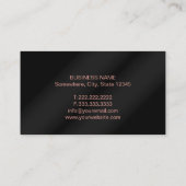 Carte De Visite Avocat de droit Rose Gold Metallic Black Avocat (Dos)