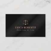 Carte De Visite Avocat de droit Rose Gold Metallic Black Avocat (Devant)