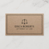 Carte De Visite Avocat de droit Rustic Kraft Law Office (Devant)