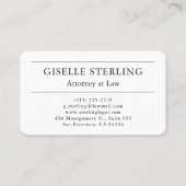 Carte De Visite Avocat de droit simple (Dos)