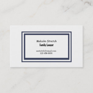 Carte De Visite Avocat de famille à bordure bleu marine minimalist