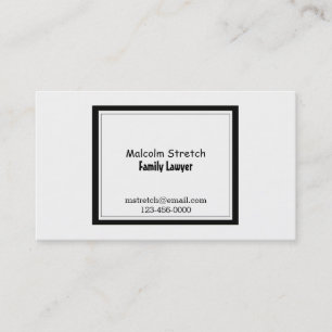 Carte De Visite Avocat de famille minimaliste noir et blanc