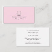 Carte De Visite Avocat de justice pour cadre rose Échelle professi (Devant / Derrière)