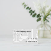 Carte De Visite Avocat de la défense pénale simple (Debout devant)