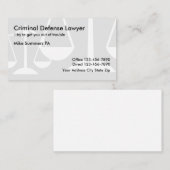 Carte De Visite Avocat de la défense pénale simple (Devant / Derrière)