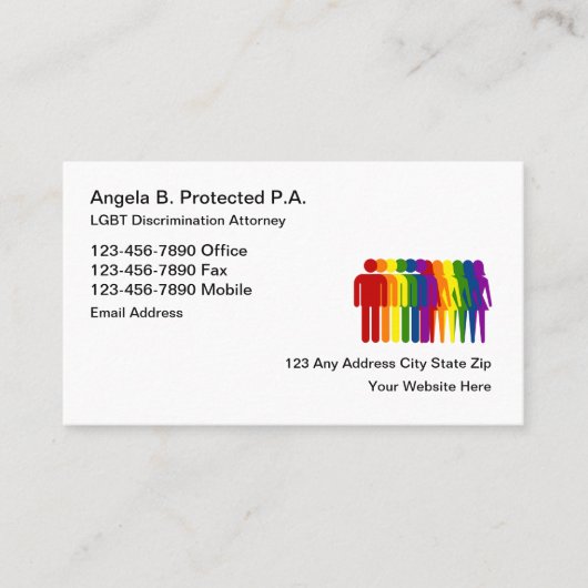 Carte De Visite Avocat de la discrimination LGBT (Devant)