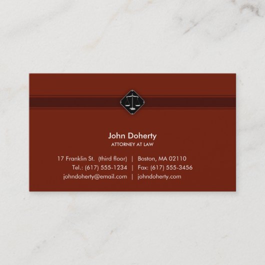 Carte De Visite Avocat de la loi| Avocat (Devant)