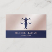 Carte De Visite Avocat de la marine moderne Rose bleu or (Devant)