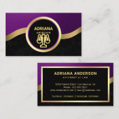 Carte De Visite Avocat de la Royal Purple Gold, échelle de justice (Devant / Derrière)