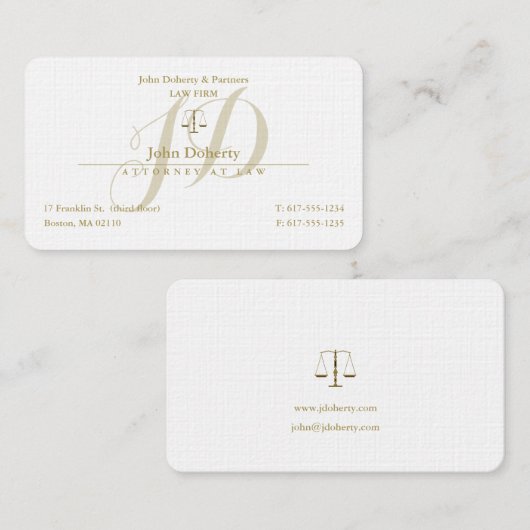 Carte De Visite Avocat de l'avocat | (Devant / Derrière)