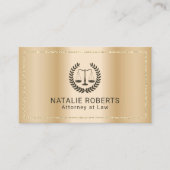Carte De Visite Avocat de Law Modern Gold Frame Bureau de l'avocat (Devant)