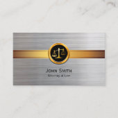 Carte De Visite Avocat de Law Modern Gold & Silver (Devant)