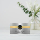 Carte De Visite Avocat de Law Modern Gold & Silver (Debout devant)