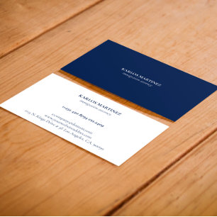 Carte De Visite Avocat de l'immigration bleu et blanc réversible