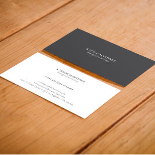 Carte De Visite Avocat de l'immigration gris et blanc réversible