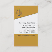 Carte De Visite Avocat de mandataire   d'attention divisé par (Dos)