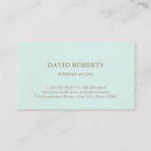 Carte De Visite Avocat de procureur Gold Échelle de justice Mint L (Dos)