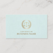 Carte De Visite Avocat de procureur Gold Échelle de justice Mint L (Devant)