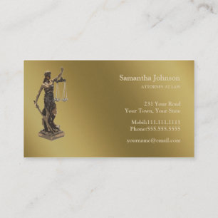 Carte De Visite Avocat de Themis   d'or